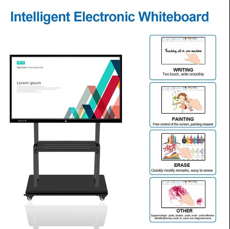 55&quot; 65&quot; 75&quot; 86&quot; 98&quot; Dual System Windows Android LCD Touch Display Screen All in One Interactive LED Whiteboard for School Education