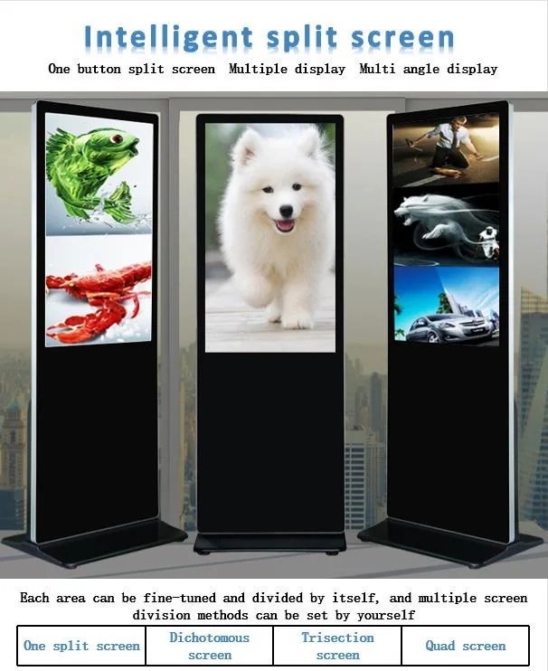 65inch Wheels Floor Stand LCD Display Touch Screen Monitor Advertising Digital Signage