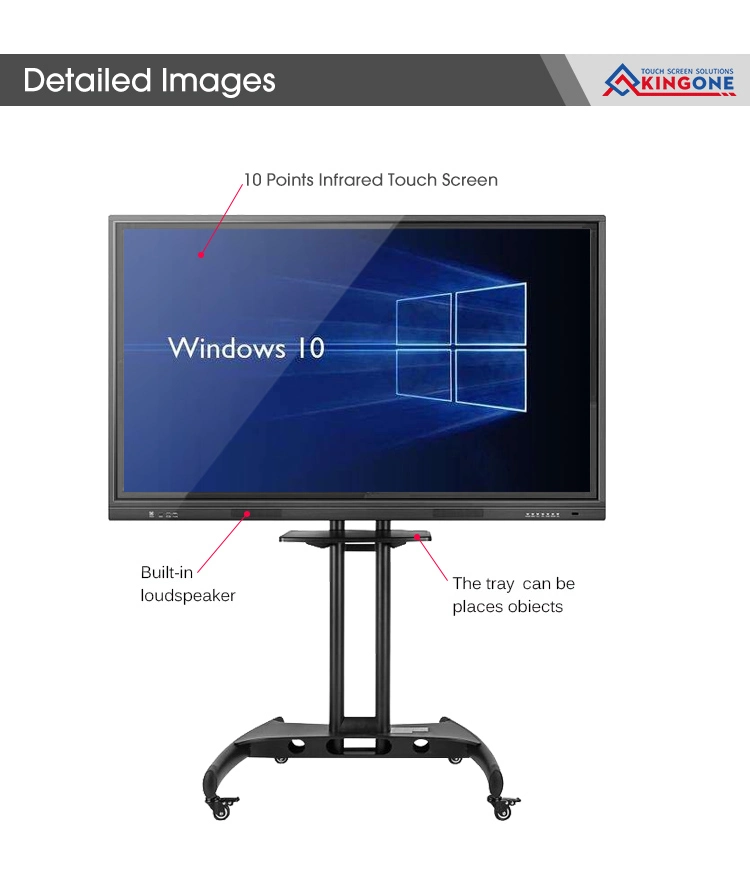 Factory Price Floor Stand 4K Screen Windows 10 Classroom Board Touch Screen 65&quot; Interactive Whiteboard Smart