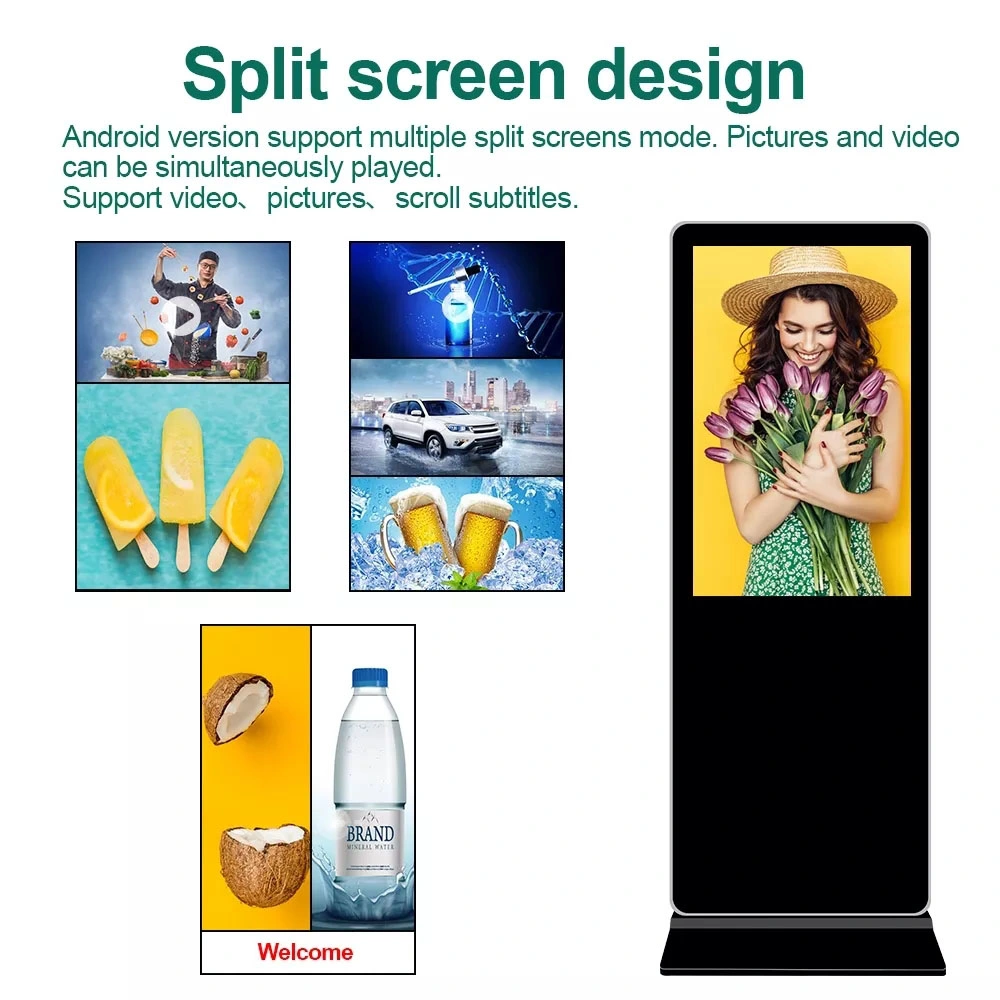 55&quot; 55 Inch Indoor Interactive Koisk Android Touch Screen Android Touch Digital Screen Signage Music Digital Signage