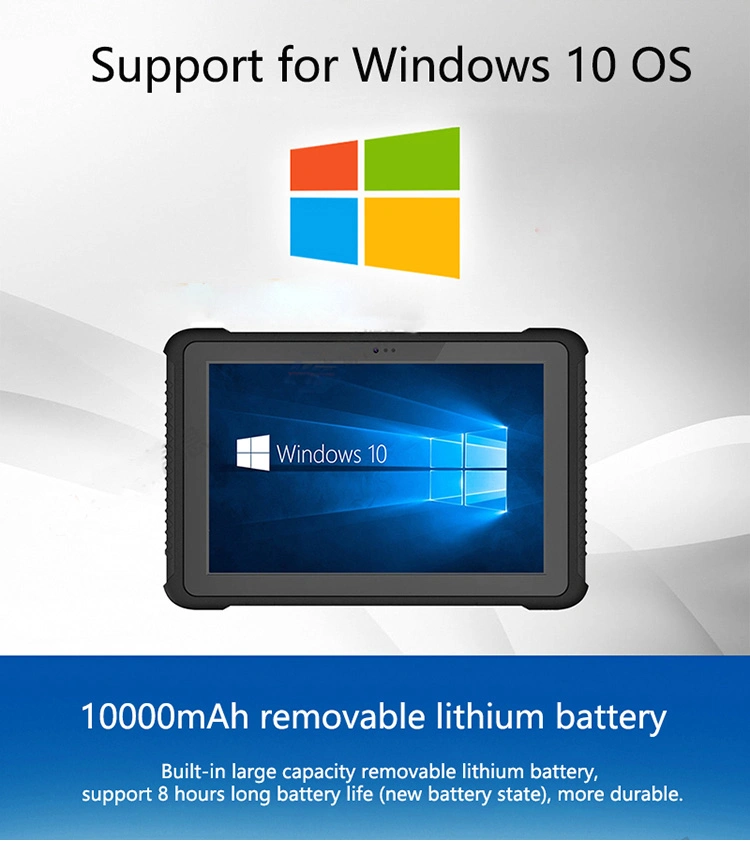 Rugged 10.1 Inch Tablet Computer with Win 10 PRO Operating System for Vehicle Industrial Applications