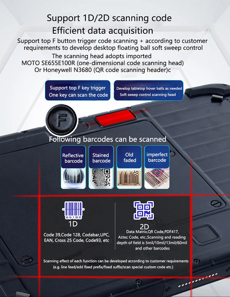 Rugged 10.1 Inch Tablet Computer with Win 10 PRO Operating System for Vehicle Industrial Applications