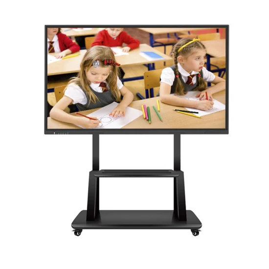 55 to 110 Inch 4K Dual System LCD All in One Electronic Multi Touch Screen Interactive Whiteboard Smart Board with Camera Microphone for Conference Classroom