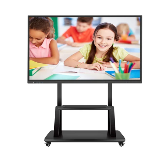 4th-I5, 4G+32g 75 Inch Win10 4K 20 Point Touch Screen Smard Board LCD Interactive Flat Panel Display with Android Windows for Education and Video Conference
